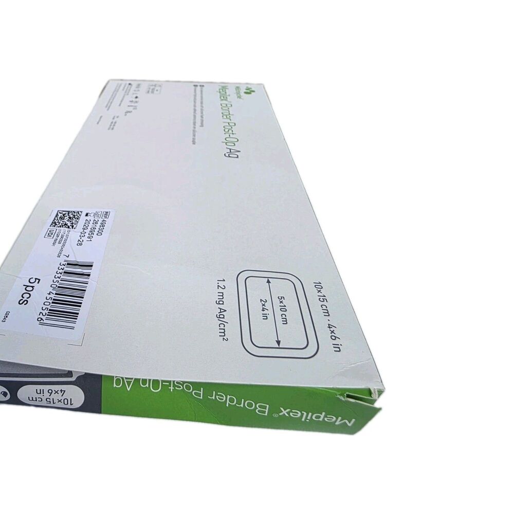 (5 Pcs) Mepilex Border P-Op Ag 4x6 in 10x15 cm  Foam Dressing 498300 Exp 2029